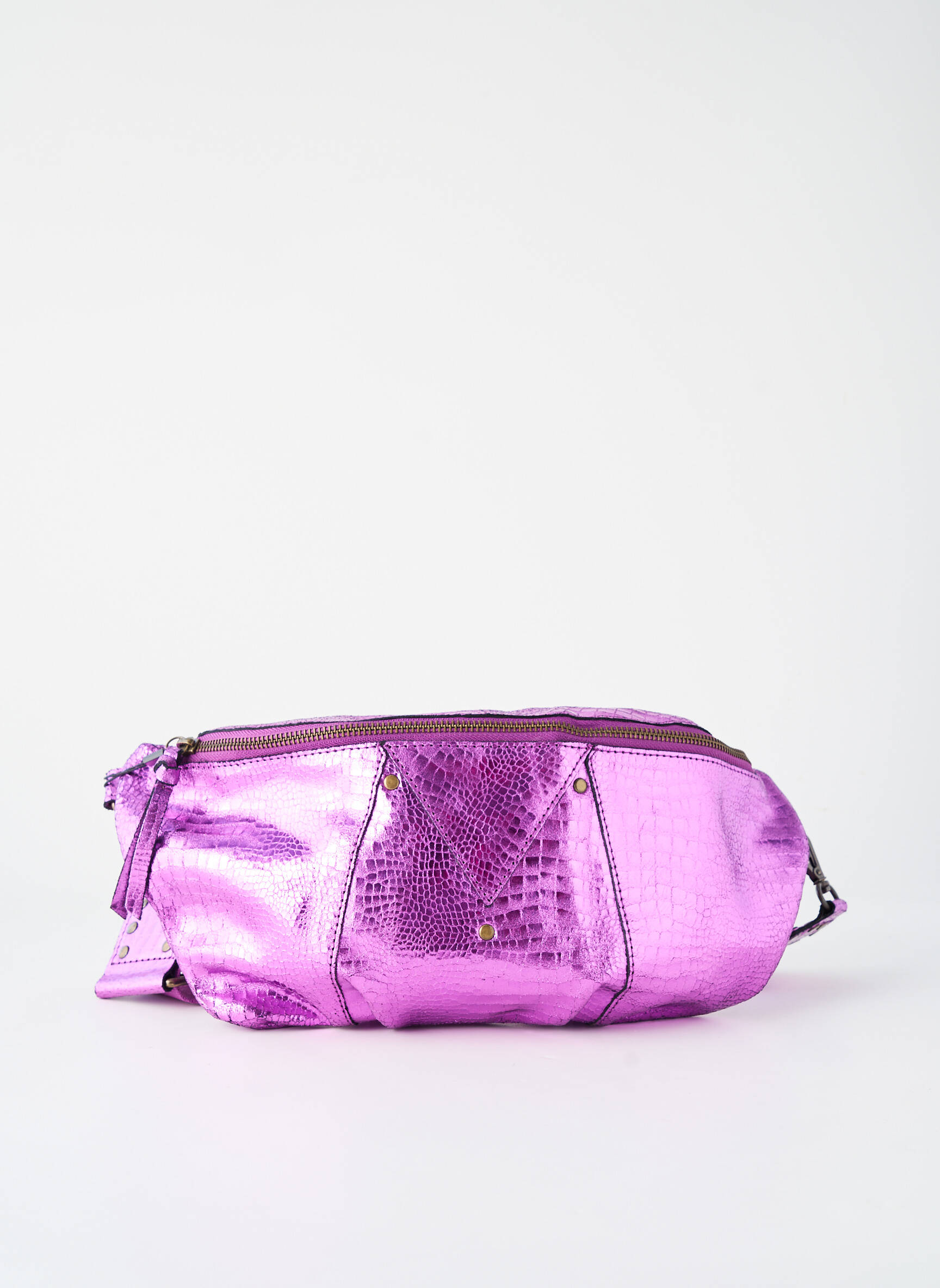 Sac fermeture zippée forme rectangulaire violet PIECES femme