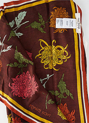 Foulard tissage popeline marron NICE THINGS femme