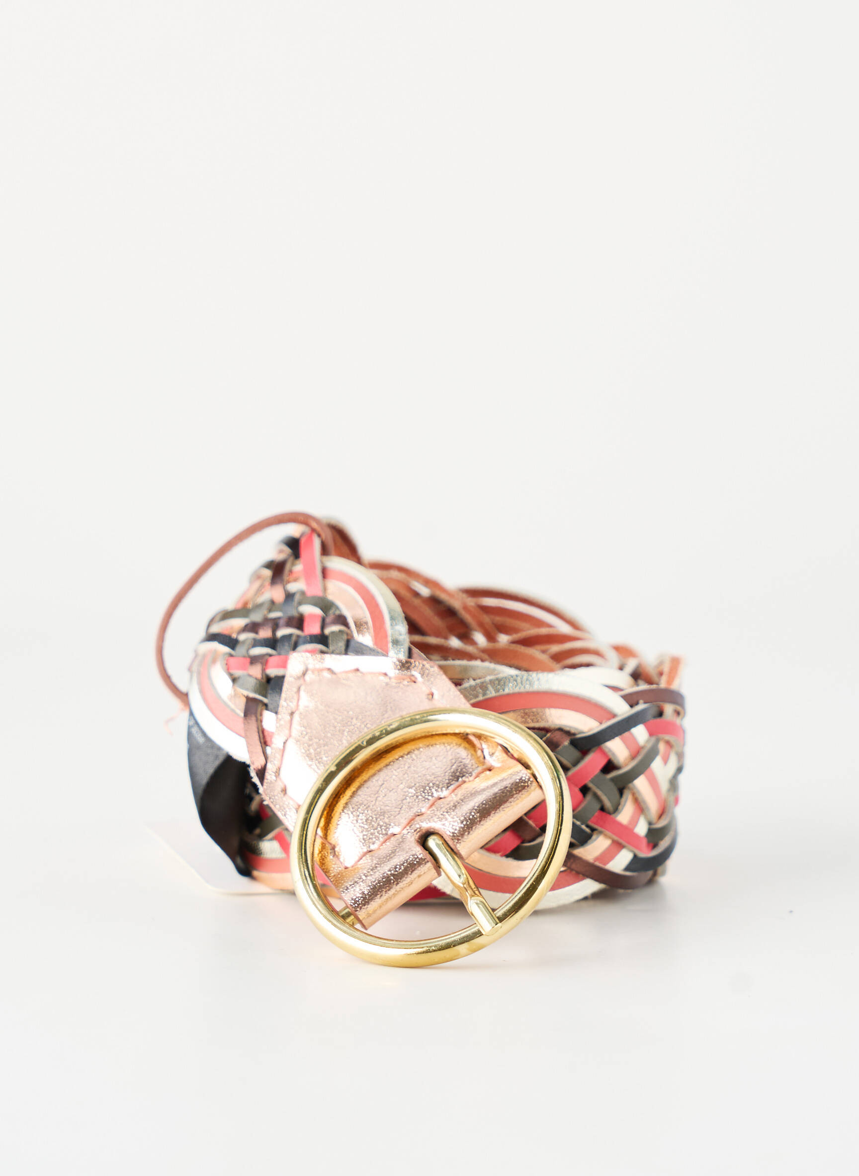 Ceinture tissage tressé rose I.CODE (By IKKS) femme