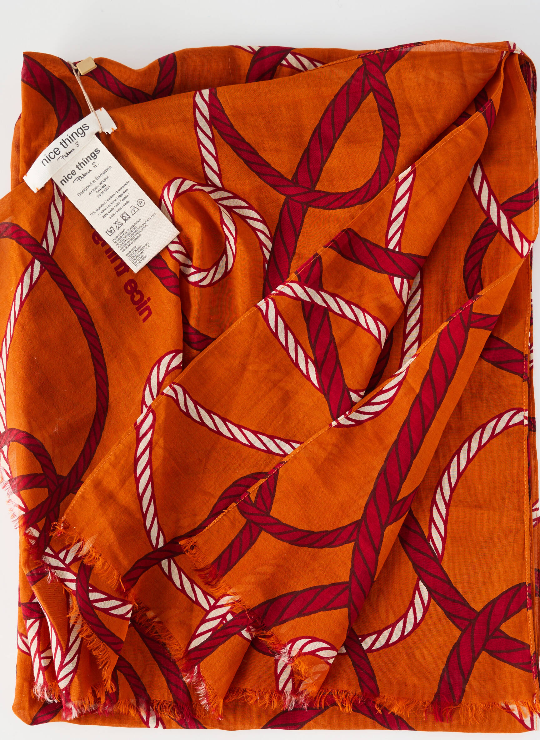 Foulard tissage popeline orange NICE THINGS femme