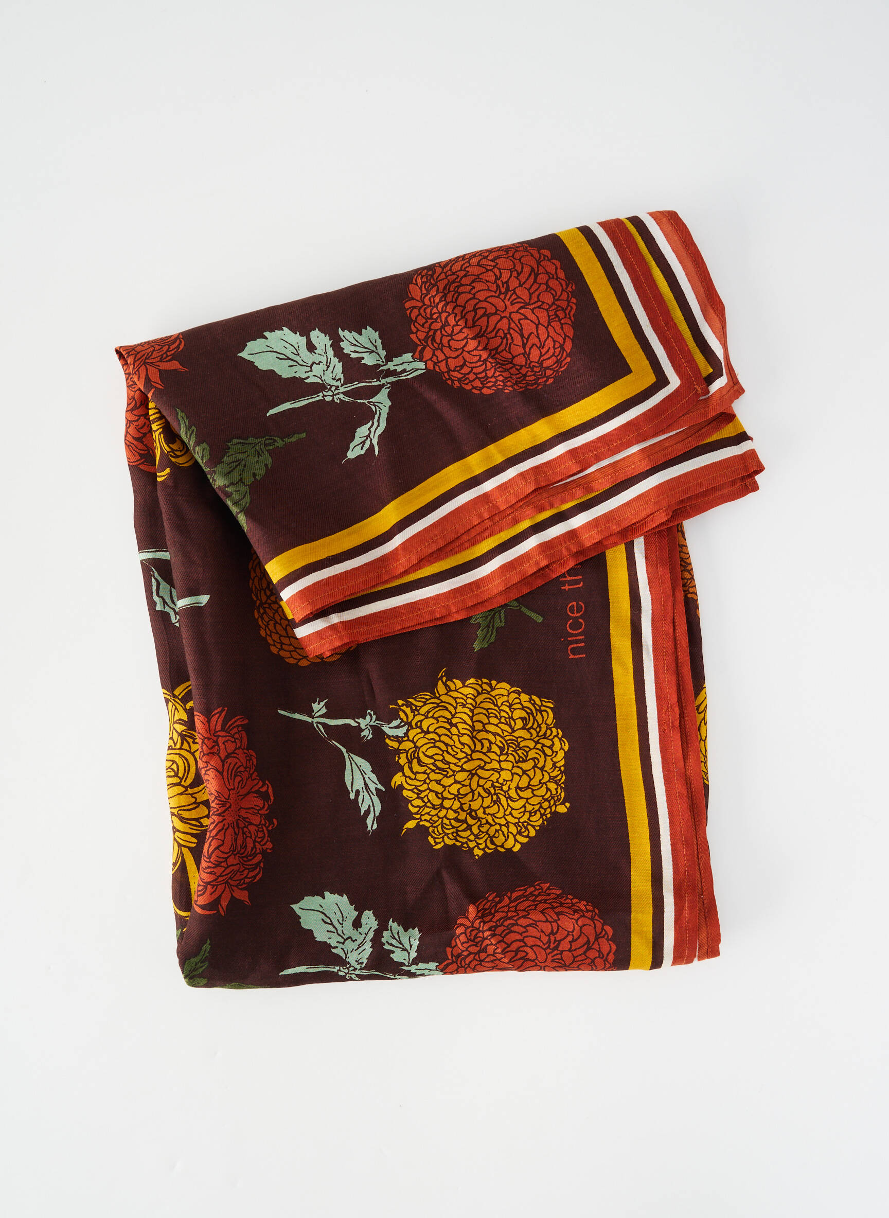 Foulard tissage popeline marron NICE THINGS femme