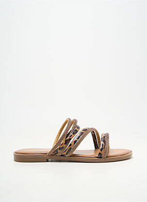 Mules/sabots bout ouvert talon plat jusqu'à 3cm marron MARCO TOZZI femme