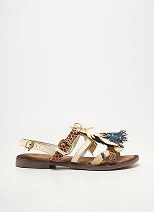 Sandales/nu pieds matière lisse talon plat jusqu'à 3cm beige METAMORF'OSE femme