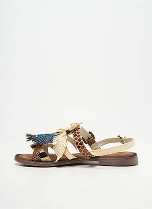 Sandales/nu pieds matière lisse talon plat jusqu'à 3cm beige METAMORF'OSE femme