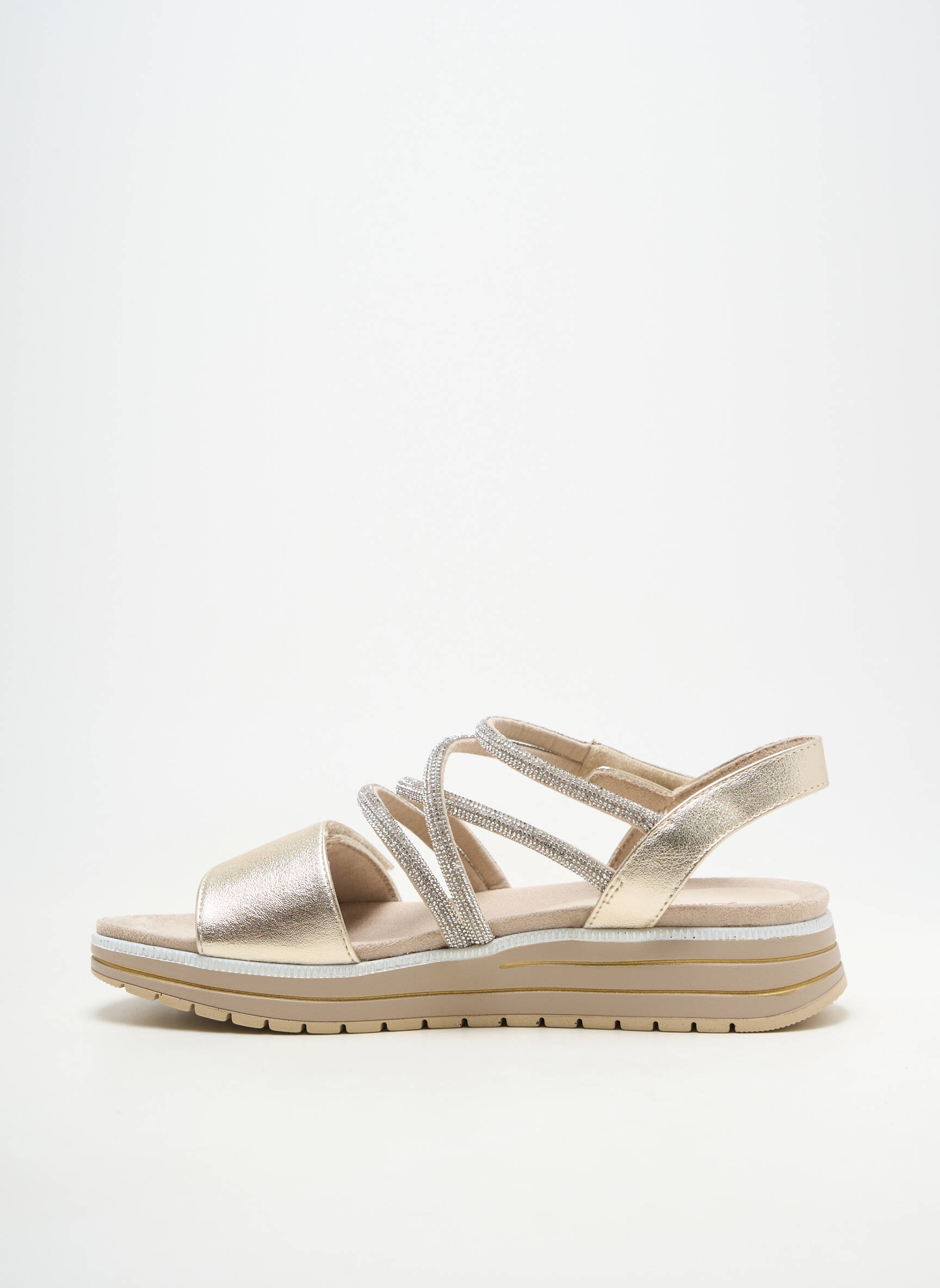 Sandales/nu pieds matière lisse talon de 4 à 6cm or MARCO TOZZI femme