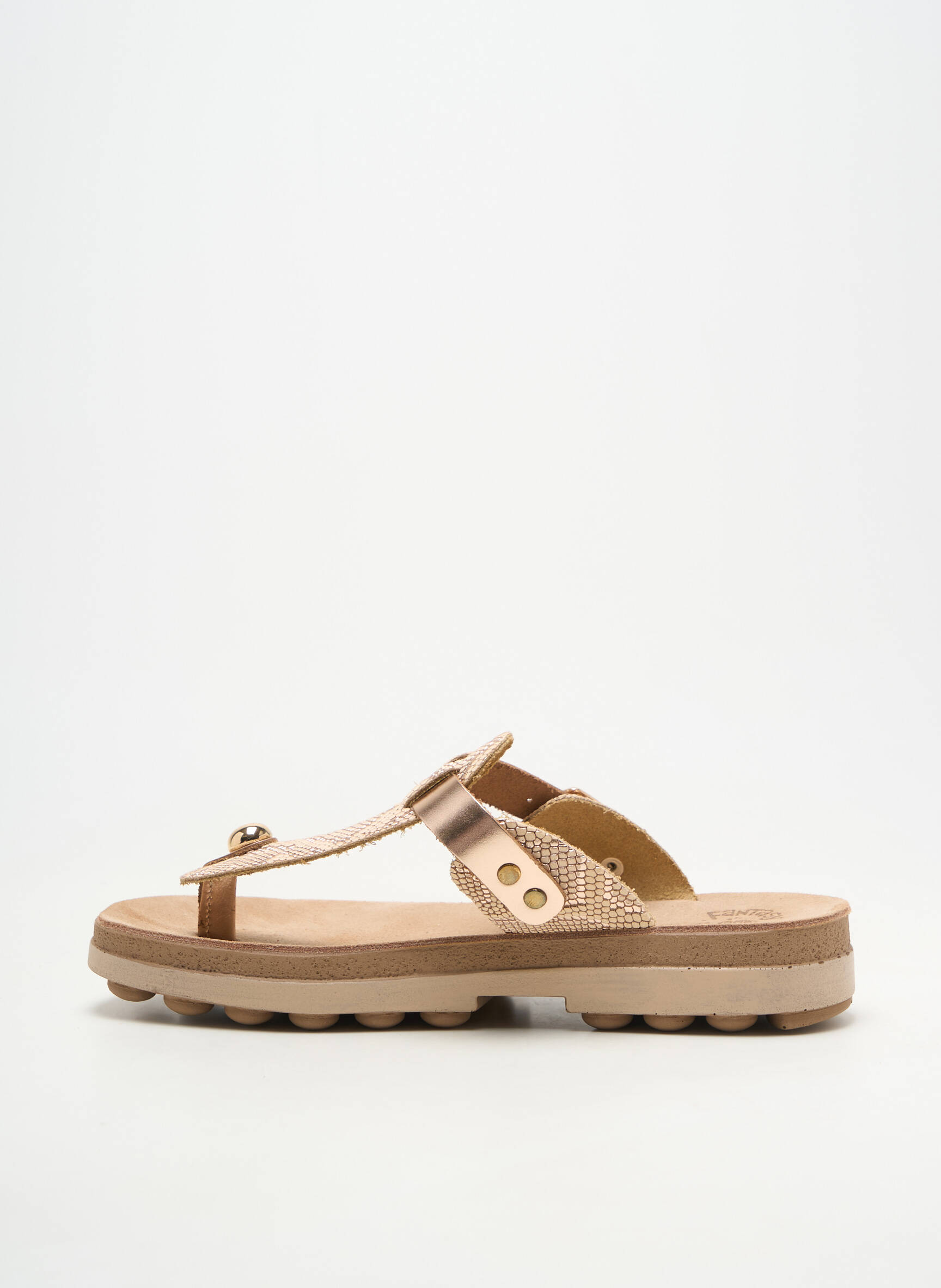 Tongs bout ouvert talon plat jusqu'à 3cm beige FANTASY SANDALS femme