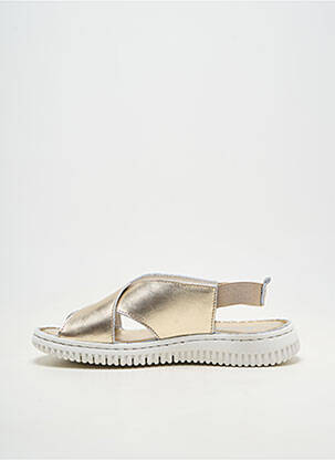 Sandales/nu pieds matière lisse talon plat jusqu'à 3cm or ELUE PAR NOUS femme