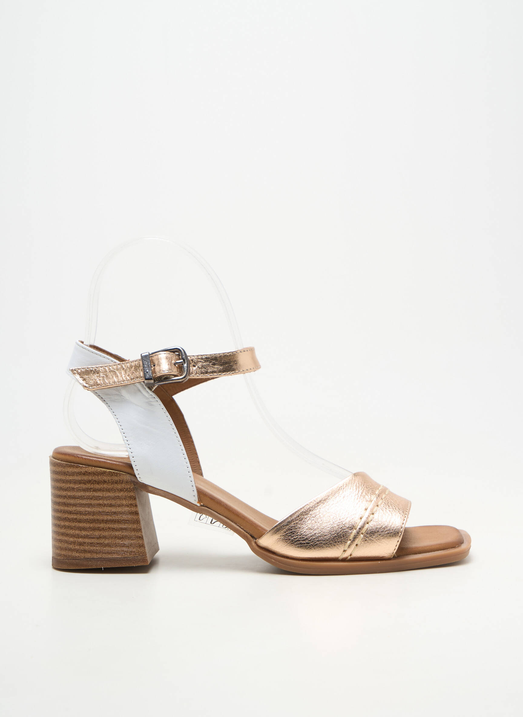 Sandales/nu pieds matière lisse talon de 4 à 6cm rose ELUE PAR NOUS femme