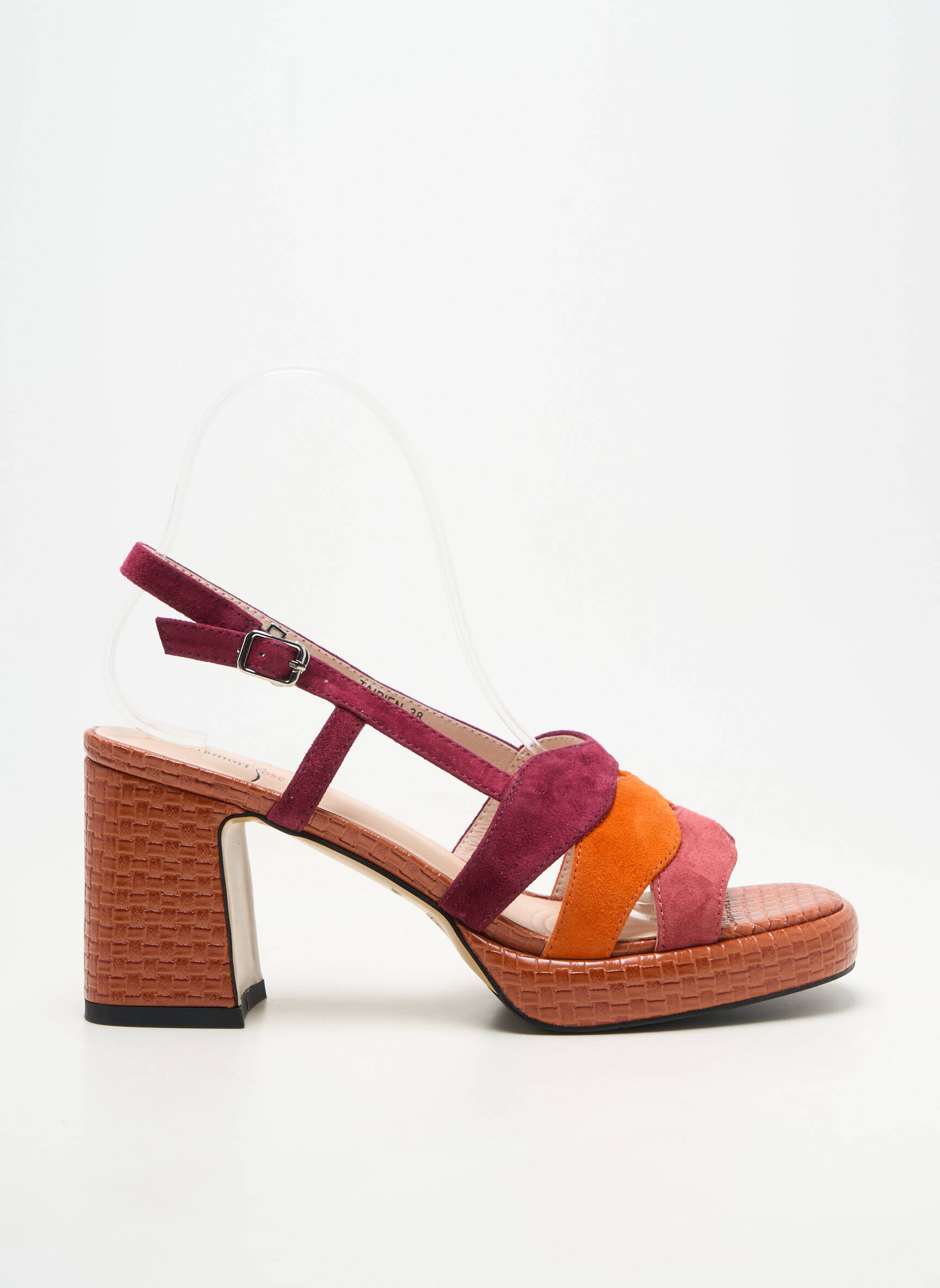 Sandales/nu pieds fermeture boucle(s) talon de 7 à 9cm orange METAMORF'OSE femme