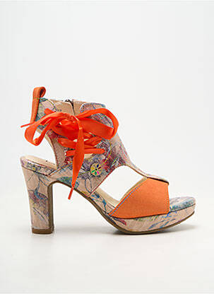 Sandales/nu pieds bout ouvert talon de 7 à 9cm orange LAURA VITA femme