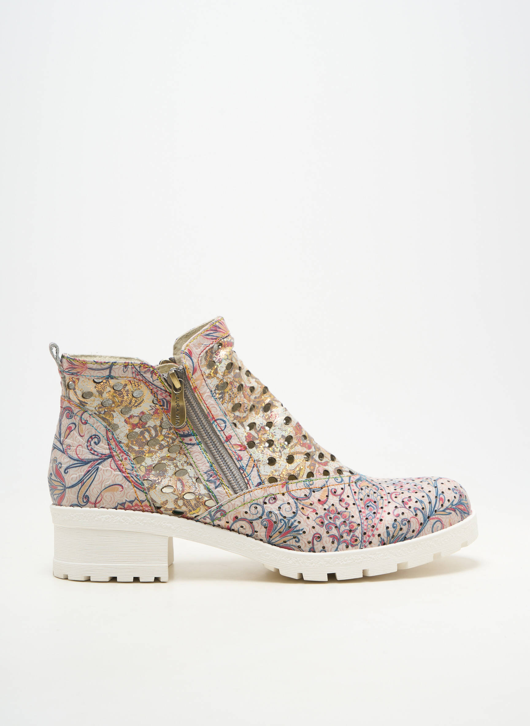 Bottines/boots matière lisse talon de 4 à 6cm rose LAURA VITA femme