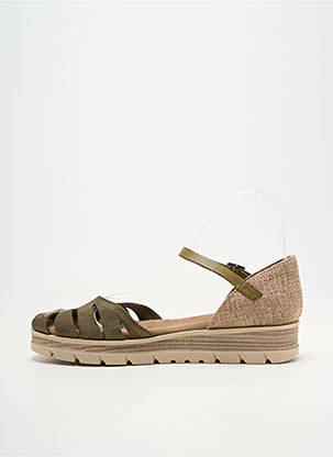 Sandales/nu pieds matière lisse talon plat jusqu'à 3cm vert PORRONET femme