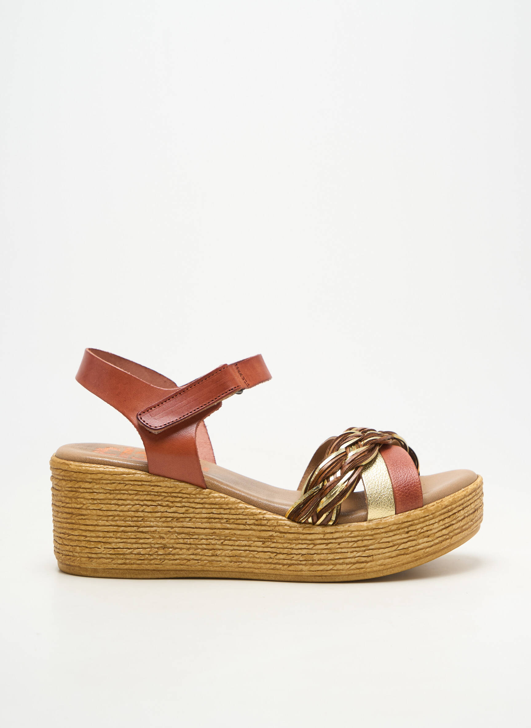 Sandales/nu pieds matière lisse talon de 4 à 6cm orange PORRONET femme