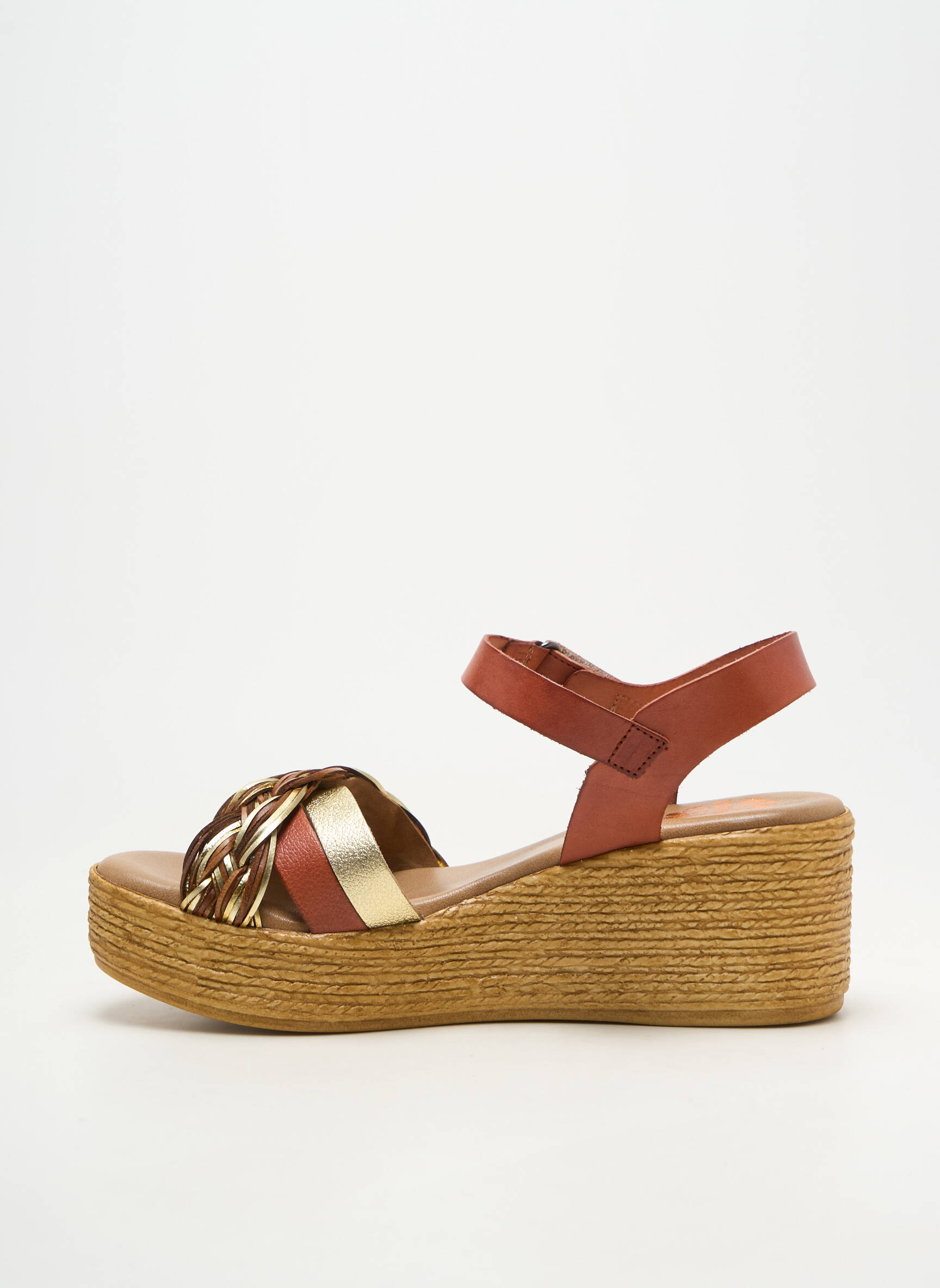 Sandales/nu pieds matière lisse talon de 4 à 6cm orange PORRONET femme