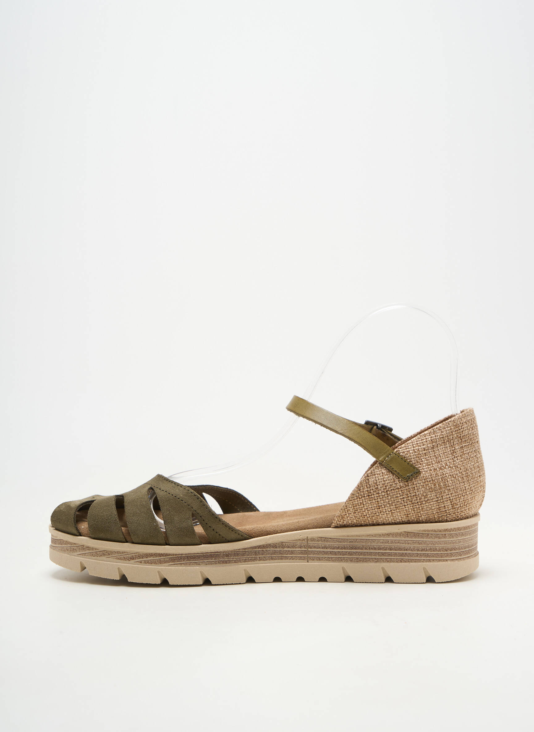 Sandales/nu pieds matière lisse talon plat jusqu'à 3cm vert PORRONET femme
