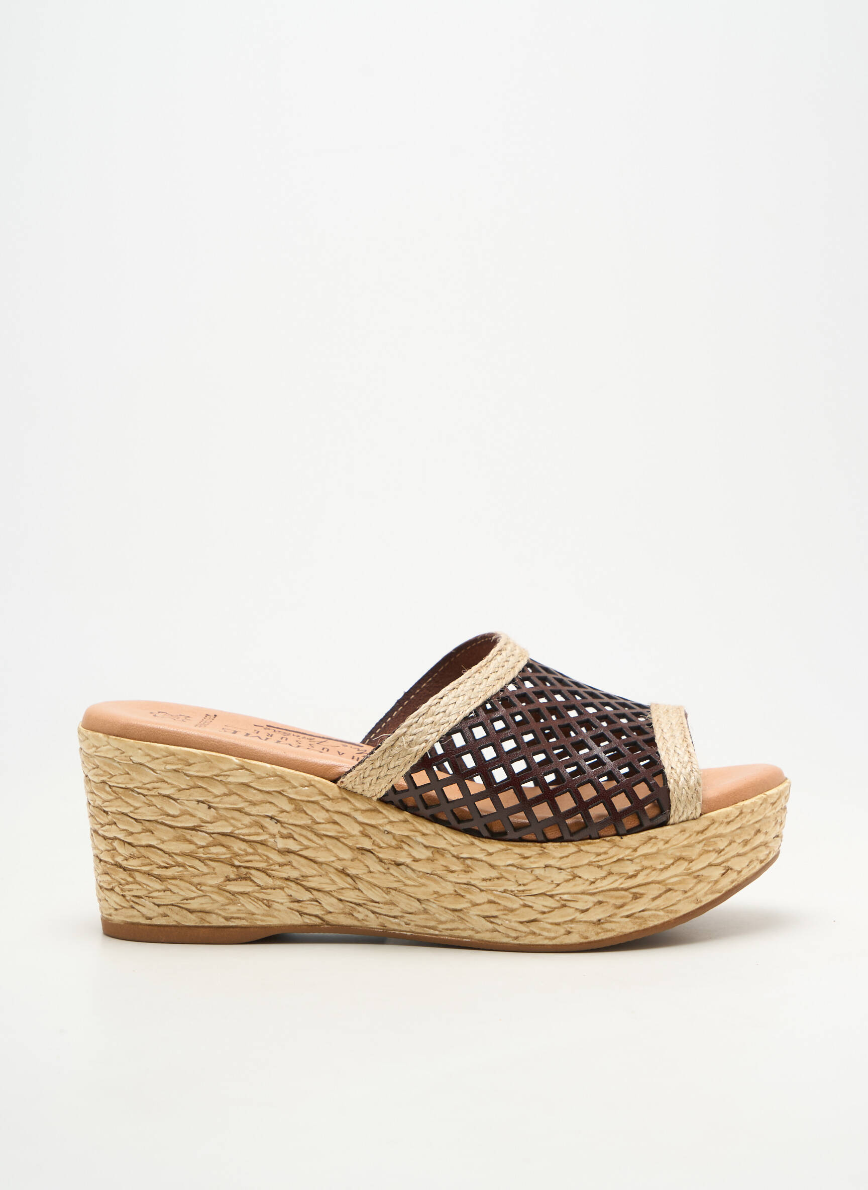 Mules/sabots matière lisse talon de 7 à 9cm marron LA FEMME femme