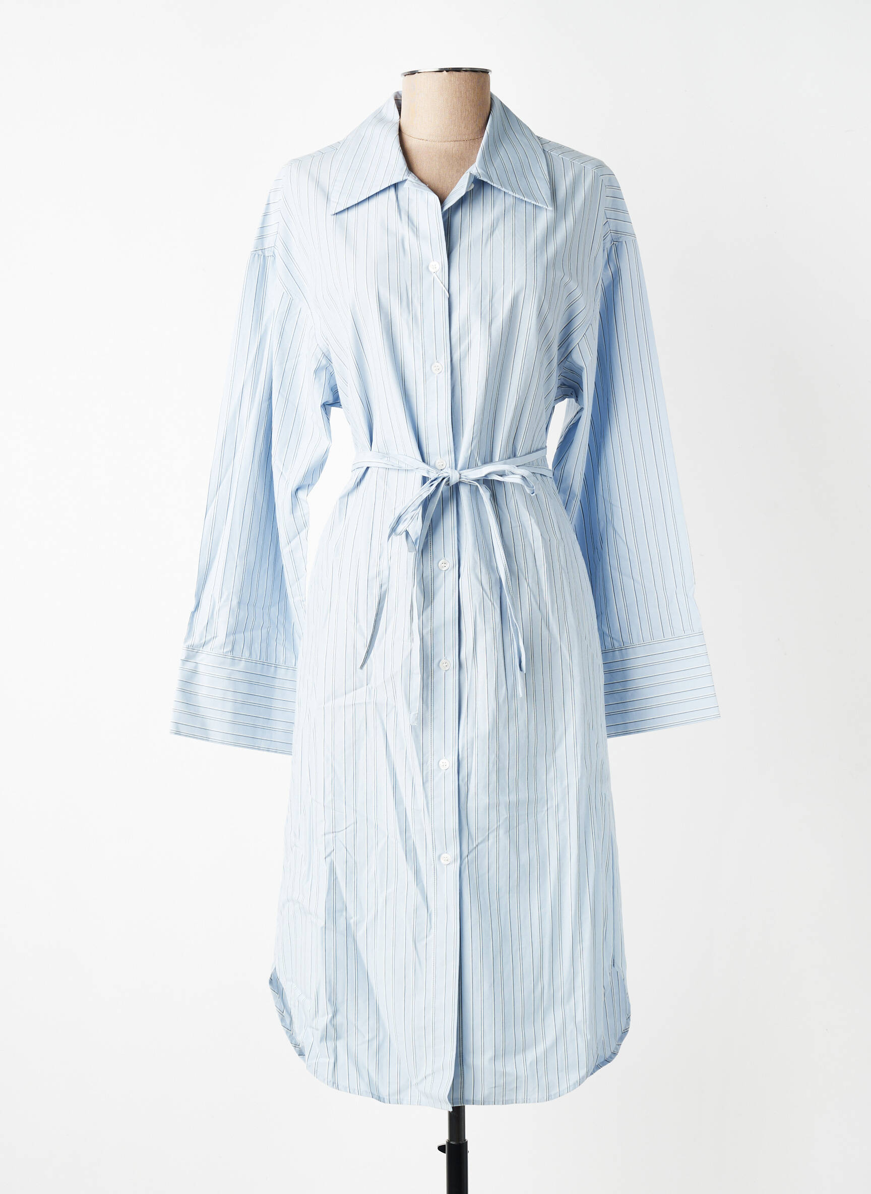 Robe mi-longue manches longues manches longues bleu SAMSOE & SAMSOE femme