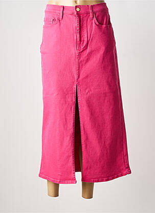 Jupe longue coupe droite rose FABIENNE CHAPOT femme