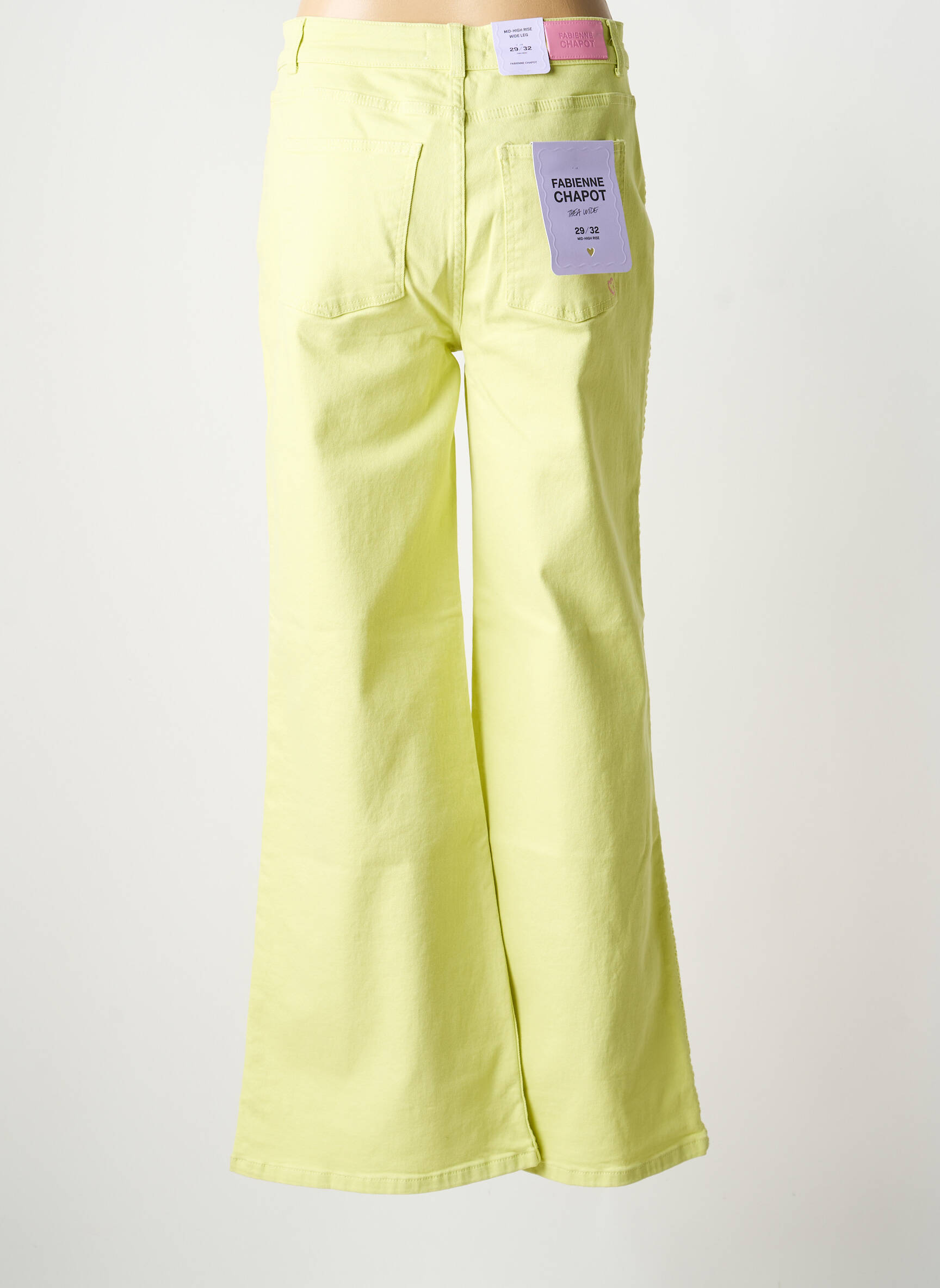 Jeans coupe large stretch taille normale vert FABIENNE CHAPOT femme