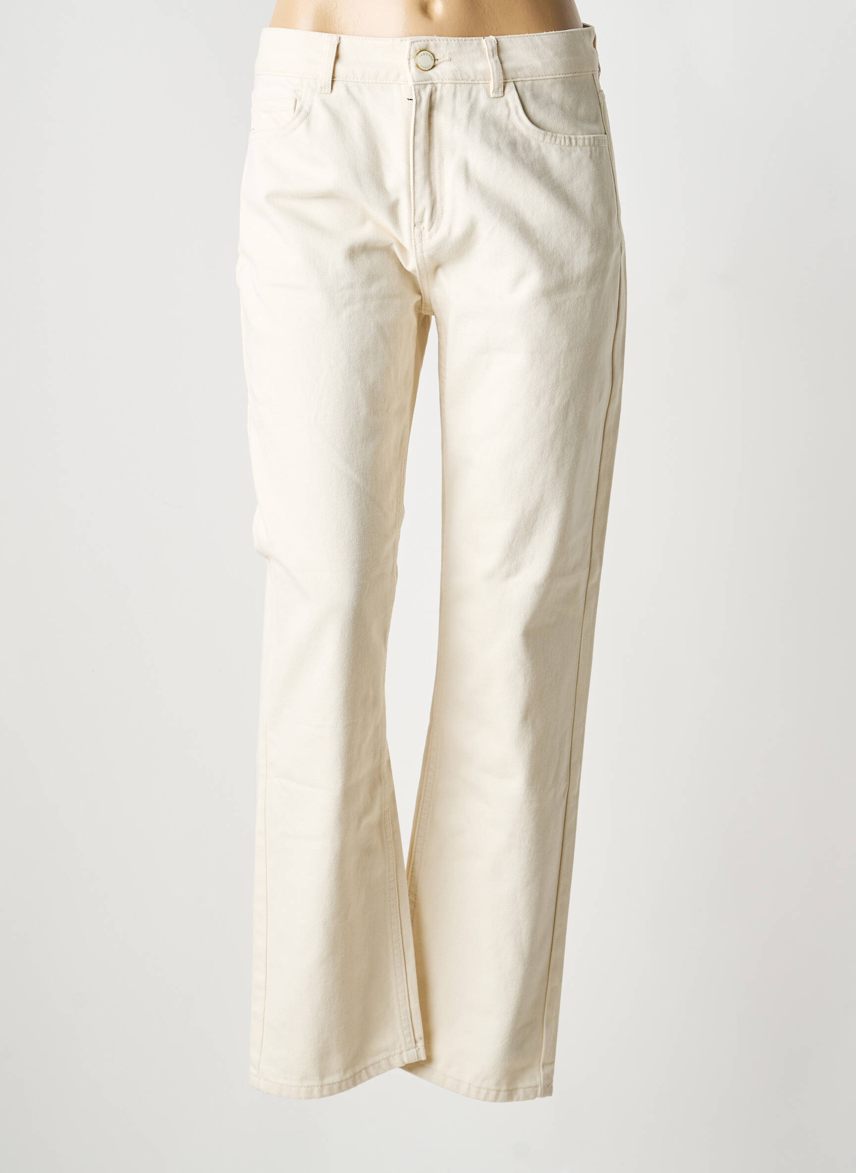 Jeans coupe droite taille normale taille normale beige FABIENNE CHAPOT femme