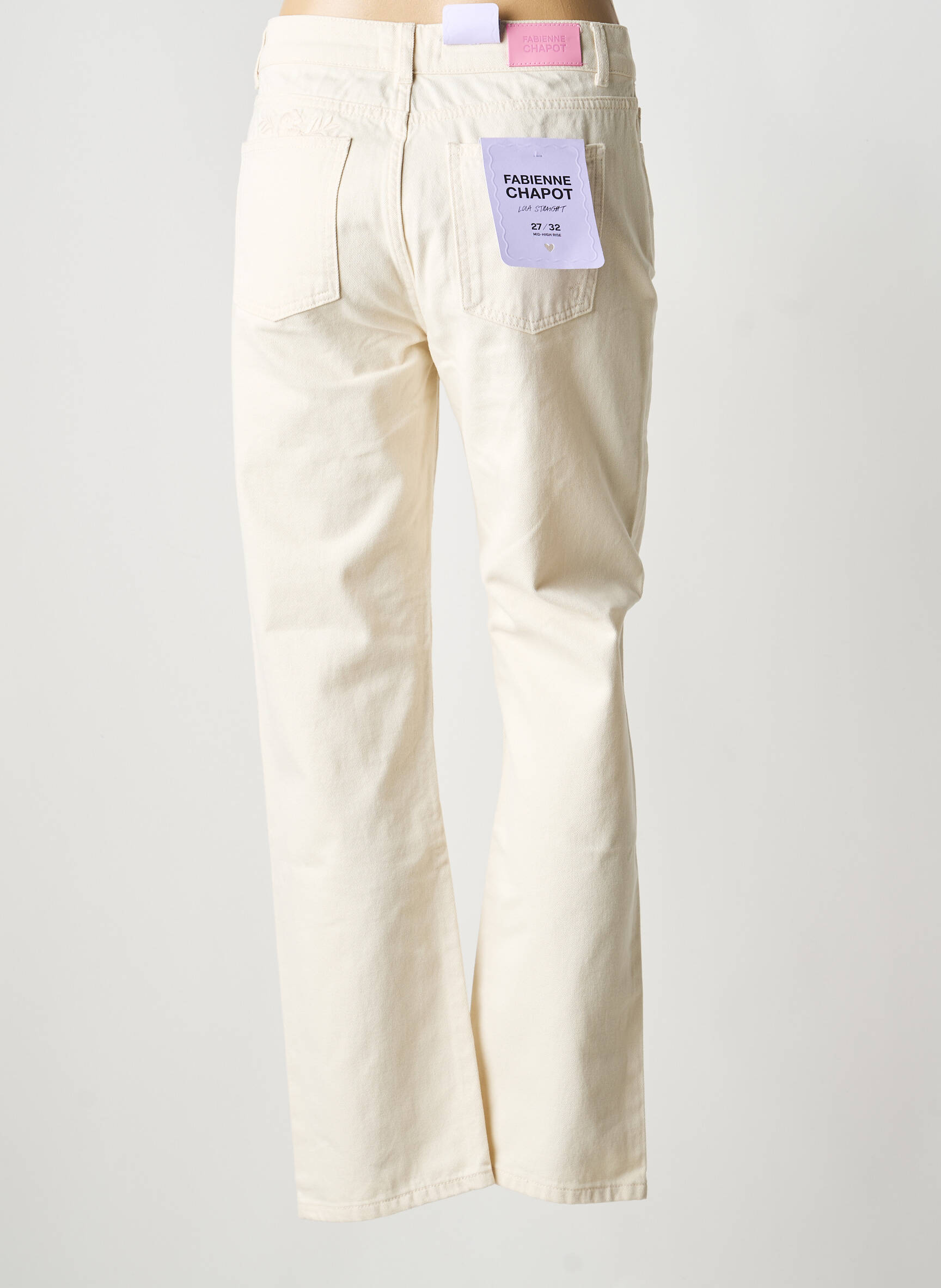 Jeans coupe droite taille normale taille normale beige FABIENNE CHAPOT femme