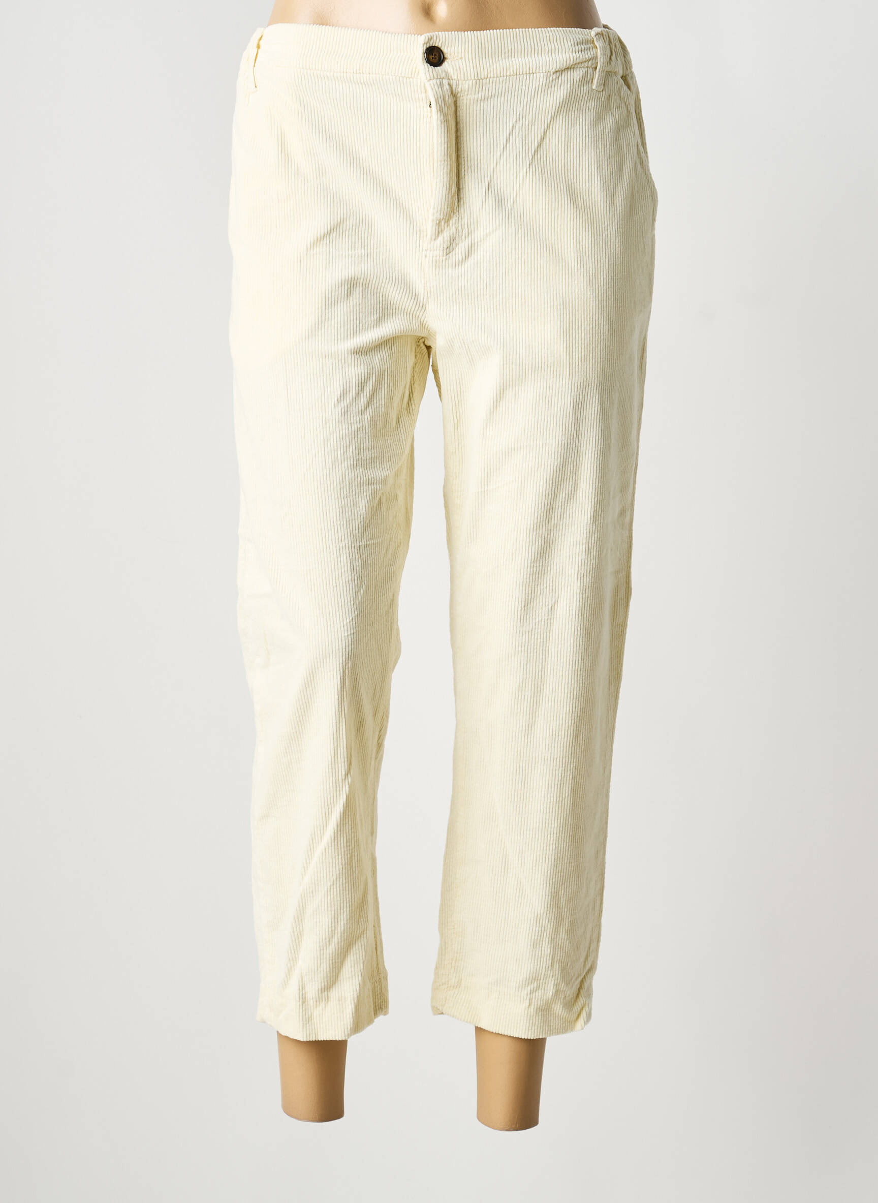 Pantalon 7/8 taille élastique taille normale beige HOD femme