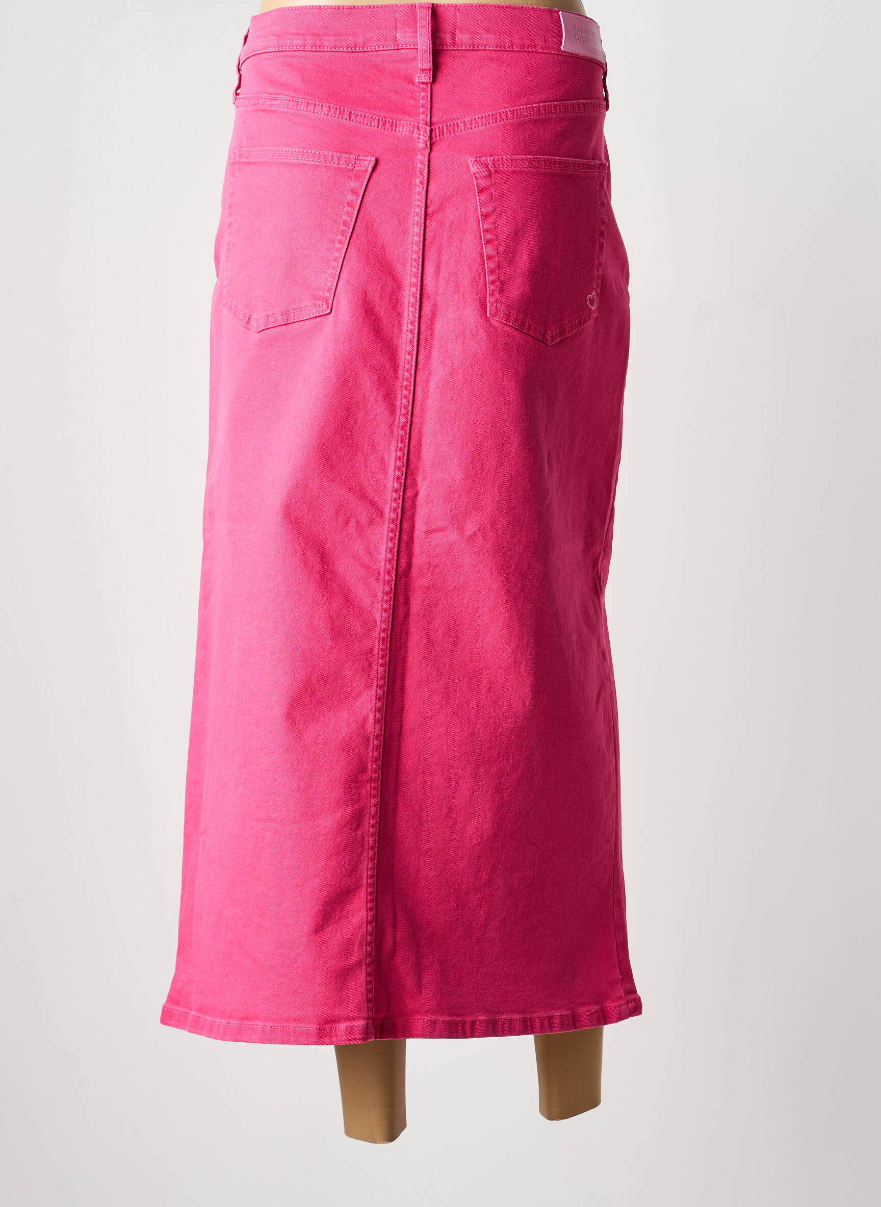 Jupe longue coupe droite rose FABIENNE CHAPOT femme