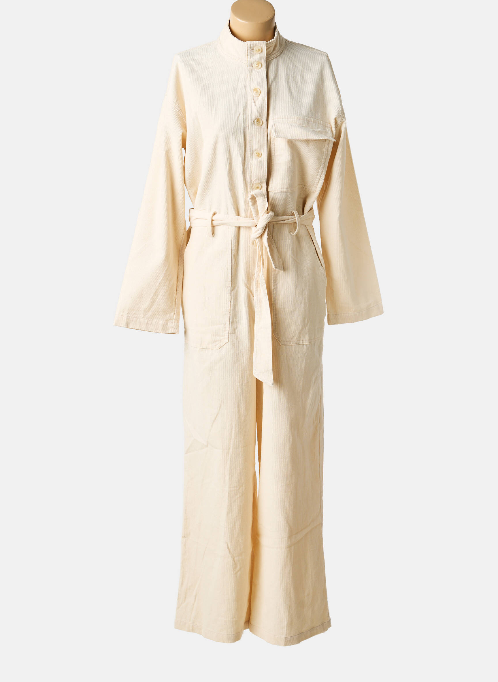 Combi-pantalon fermeture boutonnée sur le devant manches longues beige FRNCH femme