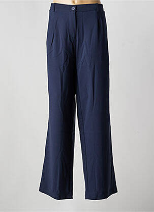 Pantalon large fermeture zippée sous rabat boutonné taille normale bleu IVY BEAU femme