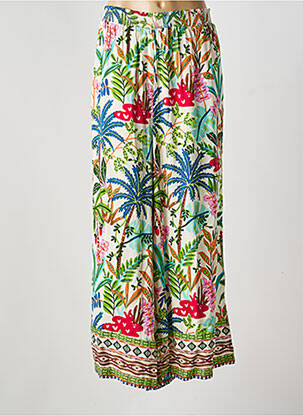 Pantalon large tissage popeline taille normale vert ORIENTIQUE NATURALLY femme