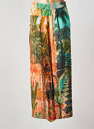 Pantalon large tissage popeline taille normale orange ORIENTIQUE NATURALLY femme