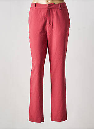 Pantalon chino tissage popeline taille normale rose YEST femme