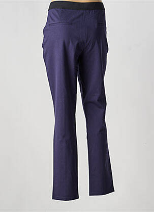 Pantalon chino fermeture zippée sous rabat avec crochet taille normale bleu JULIE GUERLANDE femme