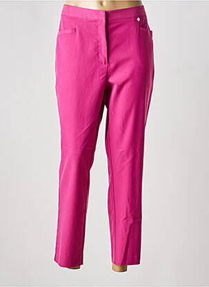 Pantalon chino tissage popeline taille normale rose JULIE GUERLANDE femme