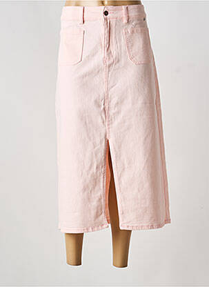 Jupe longue coupe droite rose IVY BEAU femme