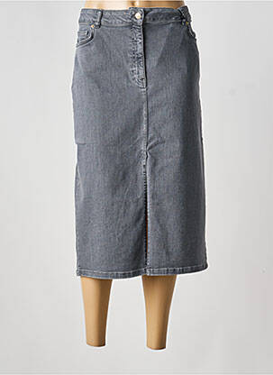 Jupe mi-longue stretch gris YEST femme