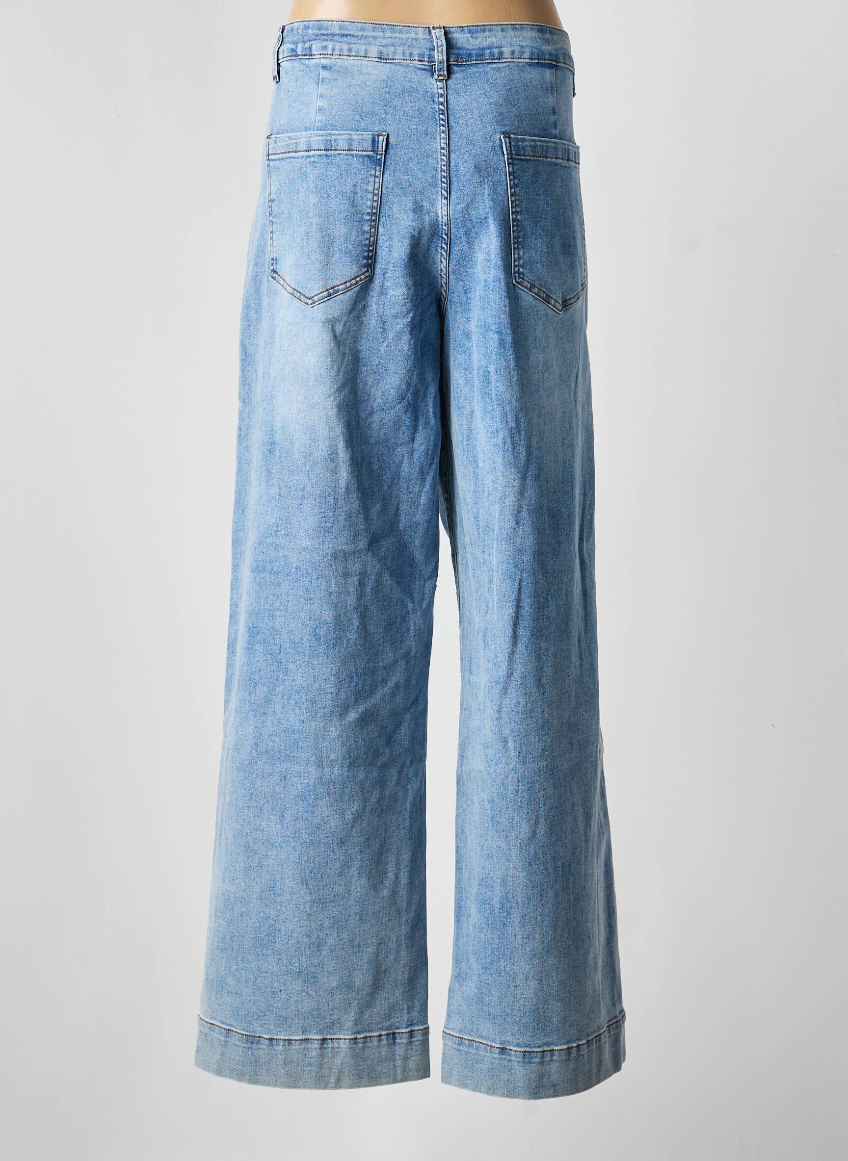 Jeans coupe large stretch taille normale bleu IVY BEAU femme
