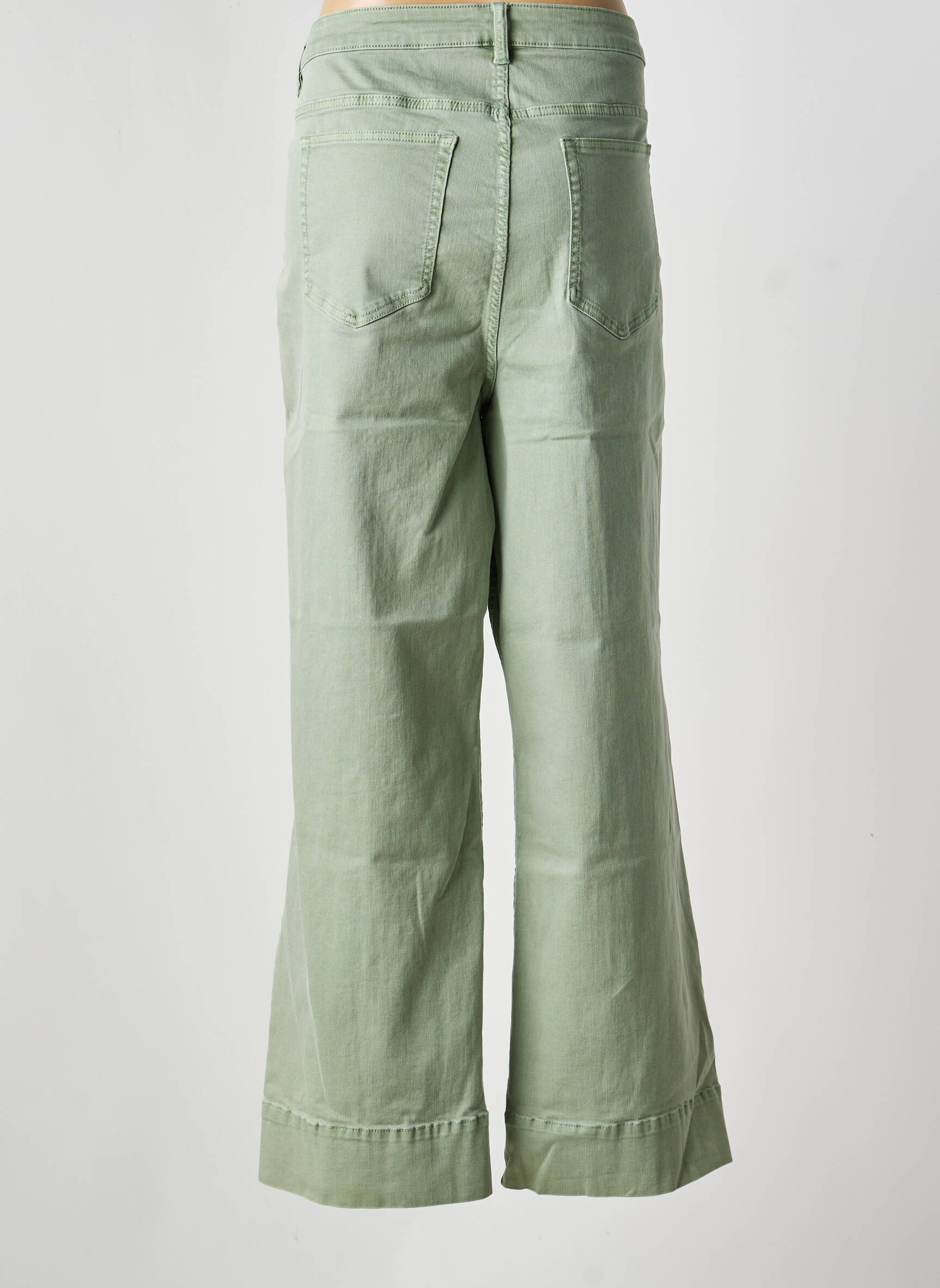 Jeans coupe large stretch taille normale vert YEST femme