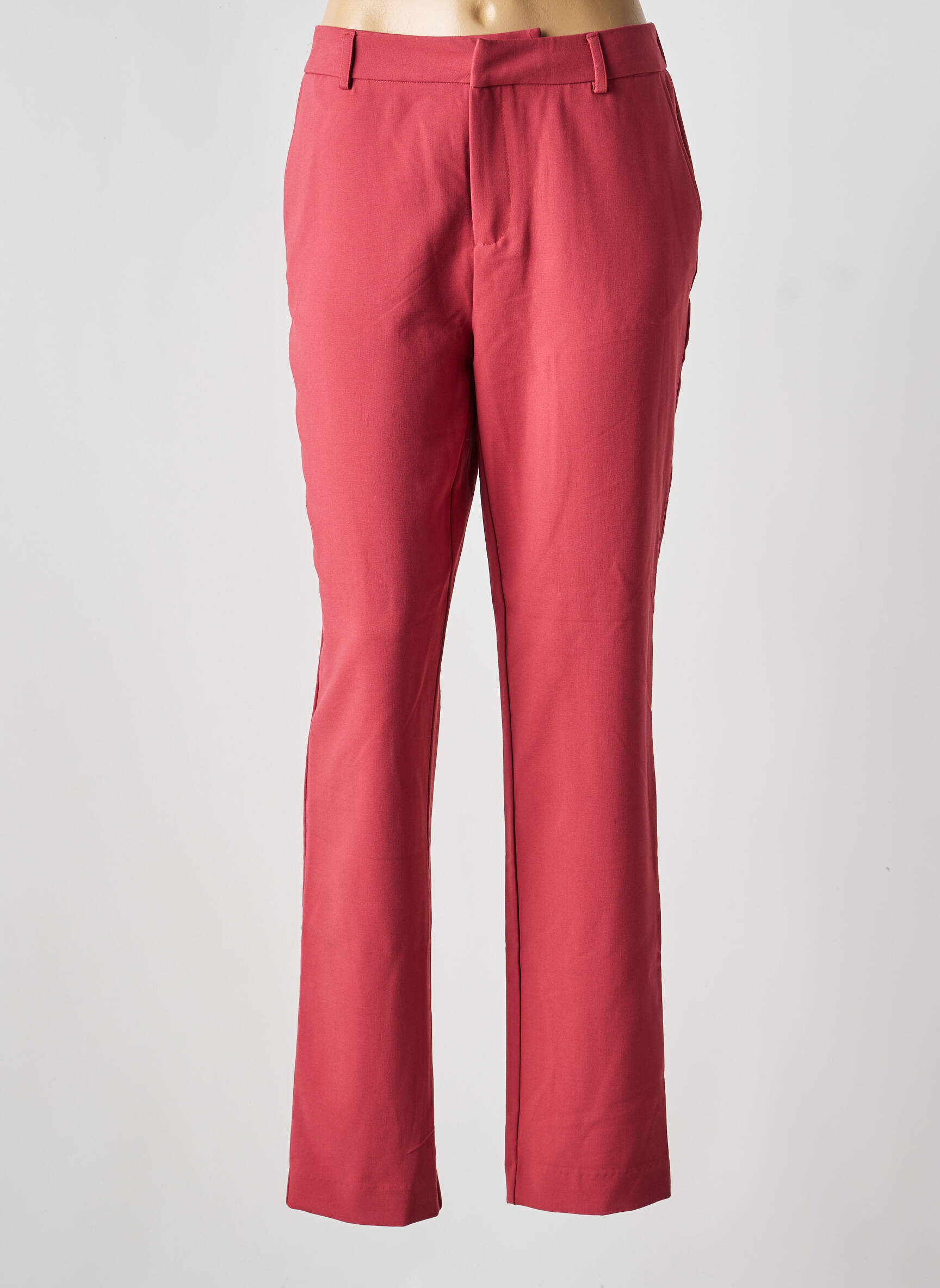 Pantalon chino tissage popeline taille normale rose YEST femme