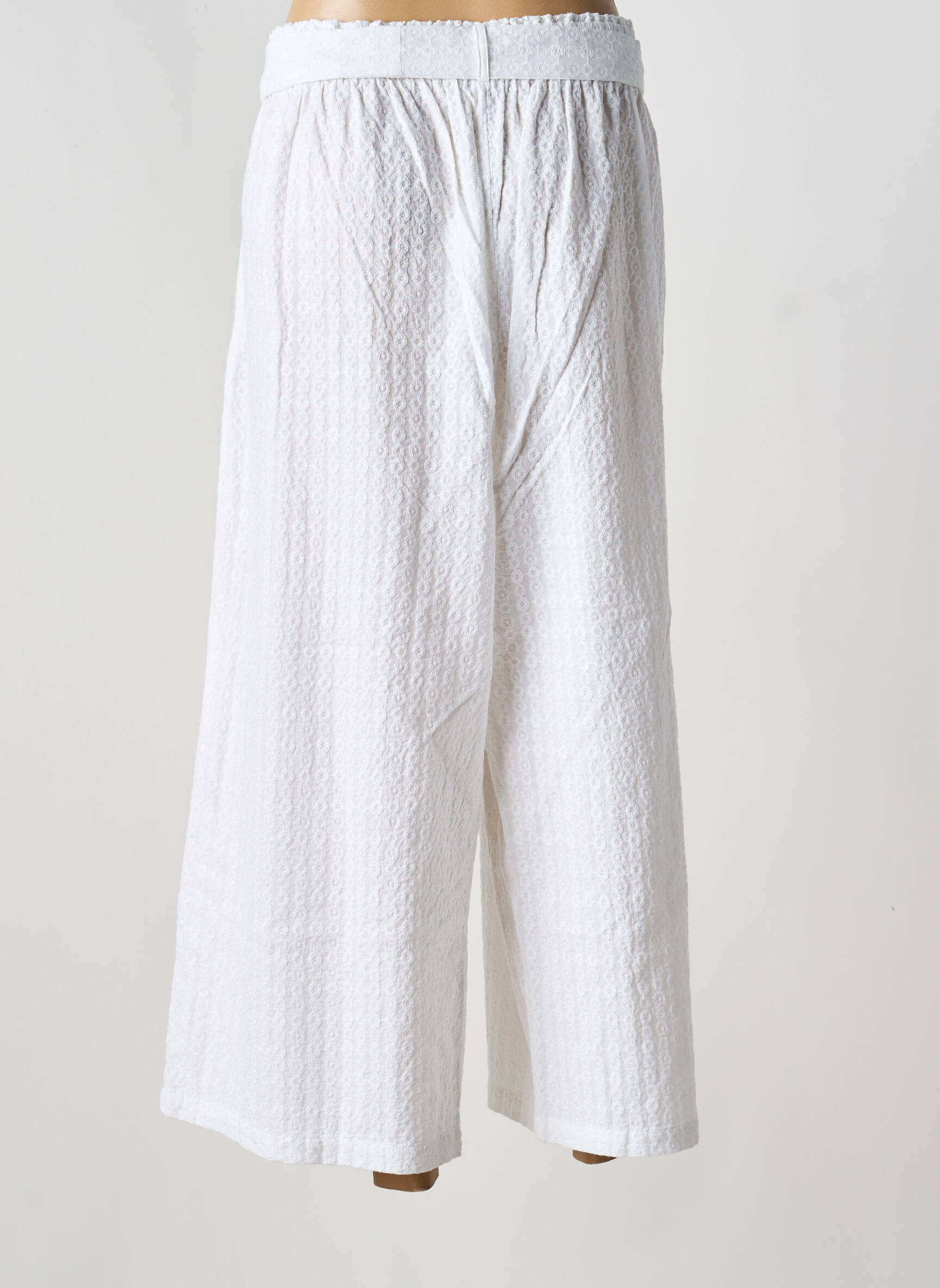 Pantalon 7/8 tissage popeline blanc ORIENTIQUE NATURALLY femme