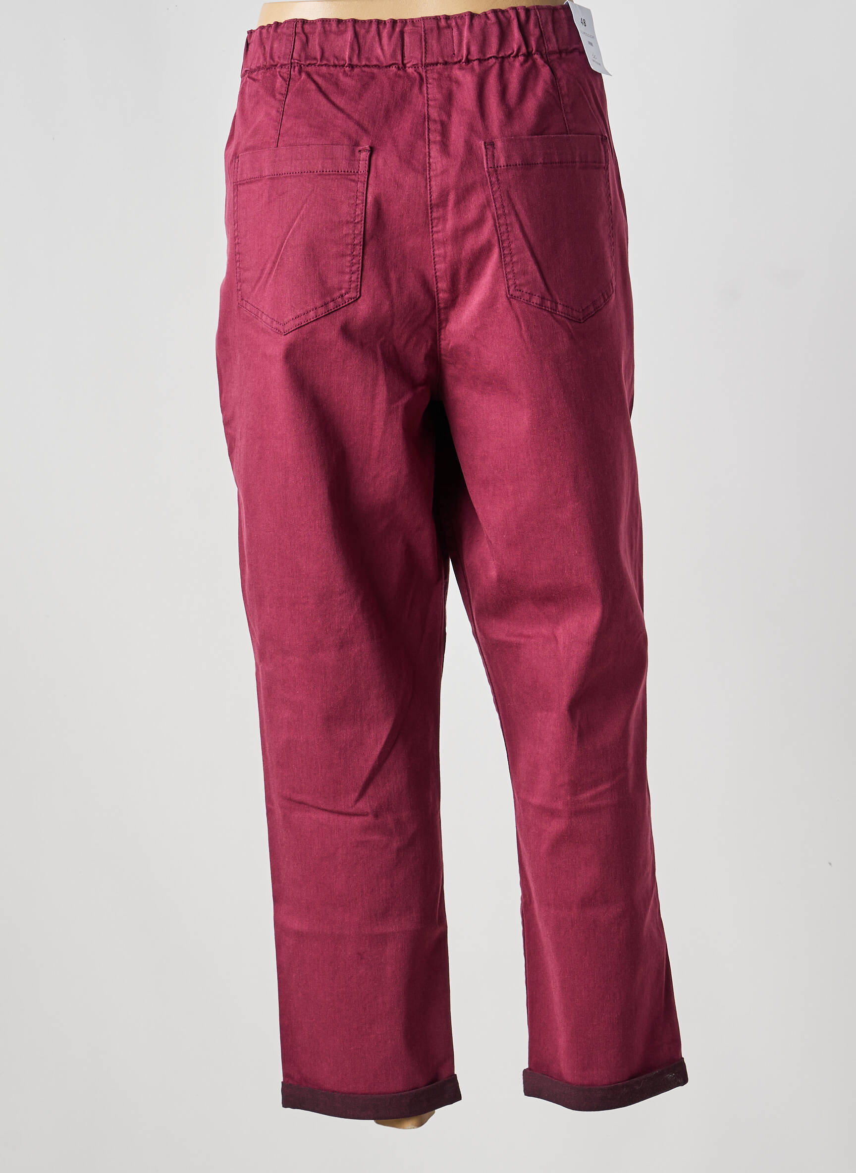 Pantalon slim taille élastique taille normale rouge JULIE GUERLANDE femme