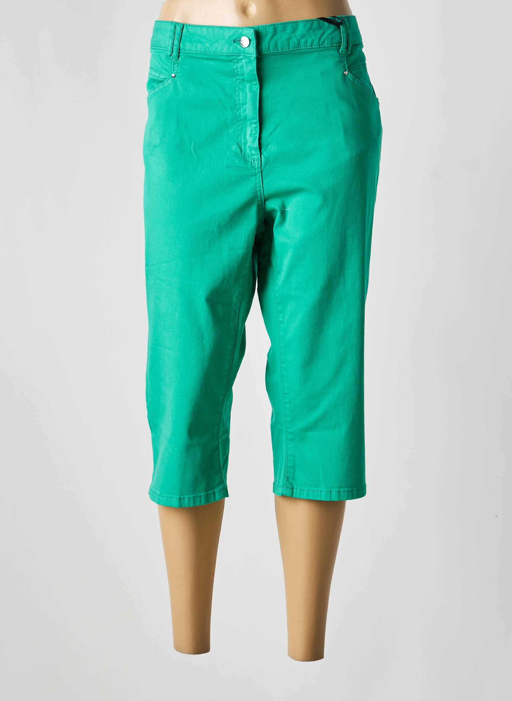 Corsaire tissage denim taille normale vert fonce JULIE GUERLANDE femme
