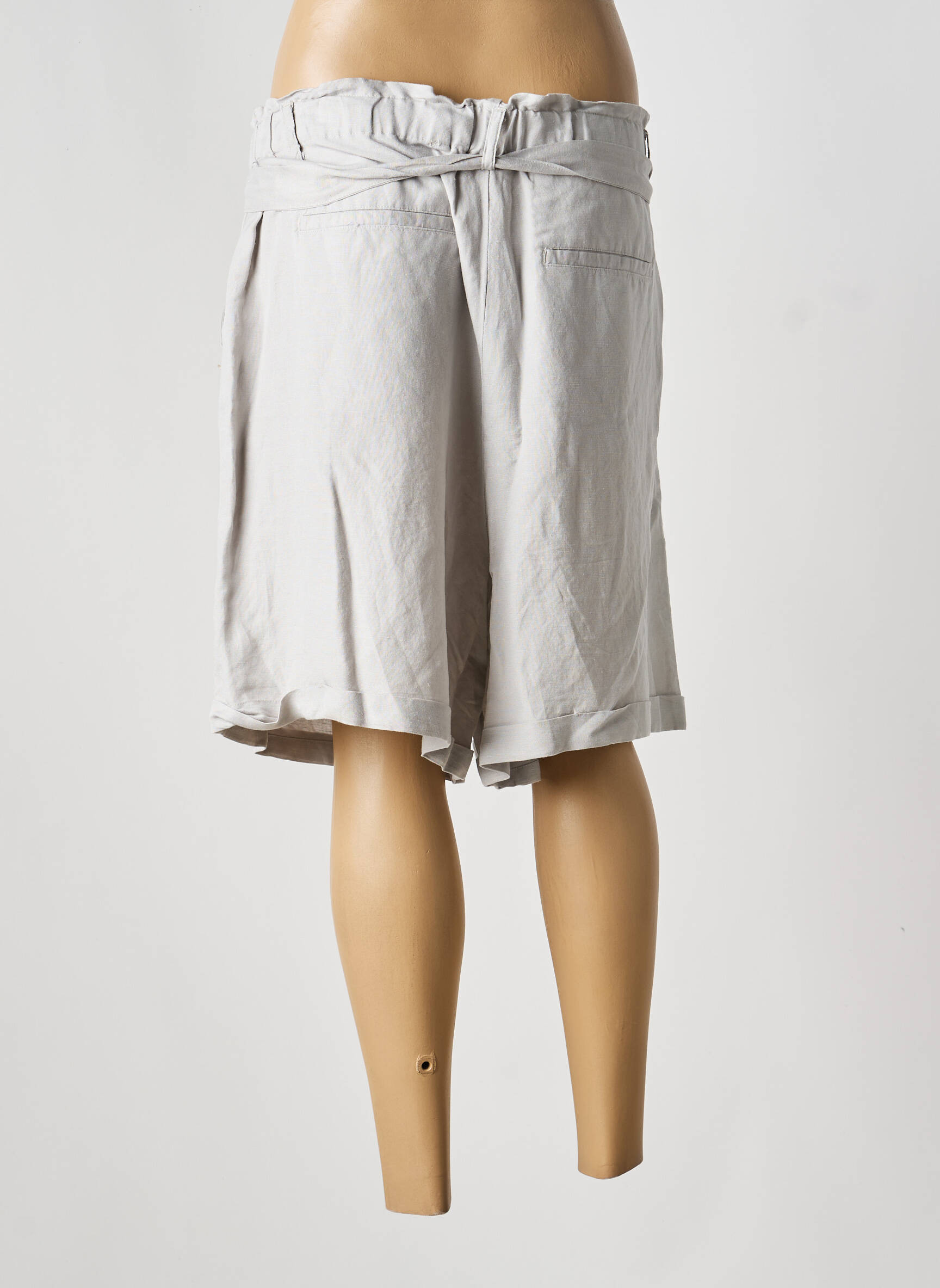 Short fermeture zippée sous rabat boutonné taille normale gris YEST femme