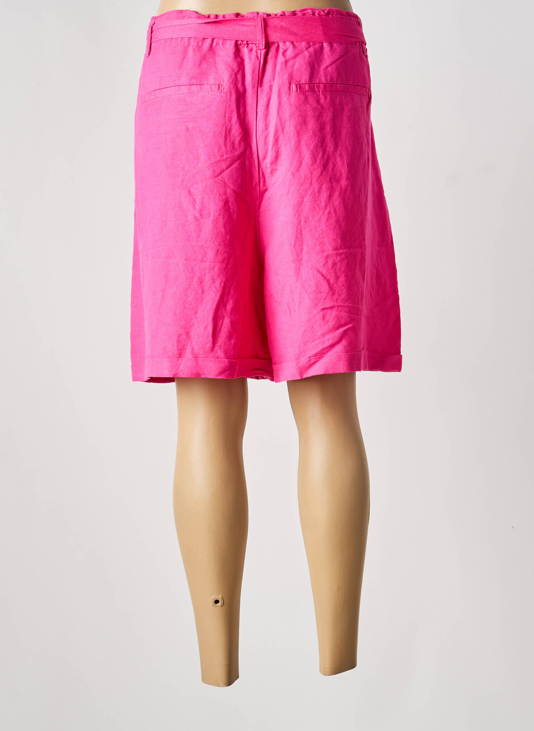 Short fermeture zippée sous rabat boutonné taille normale rose YEST femme