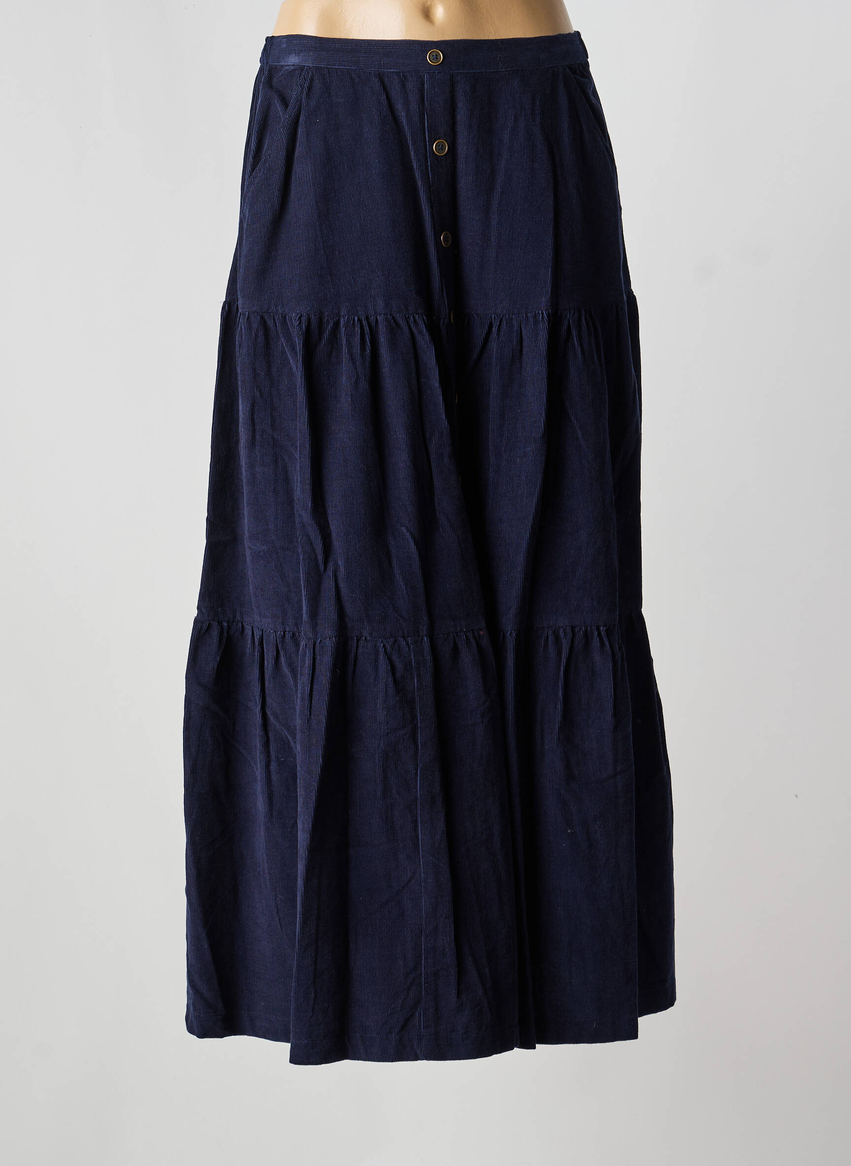 Jupe longue taille haute bleu ORIENTIQUE NATURALLY femme