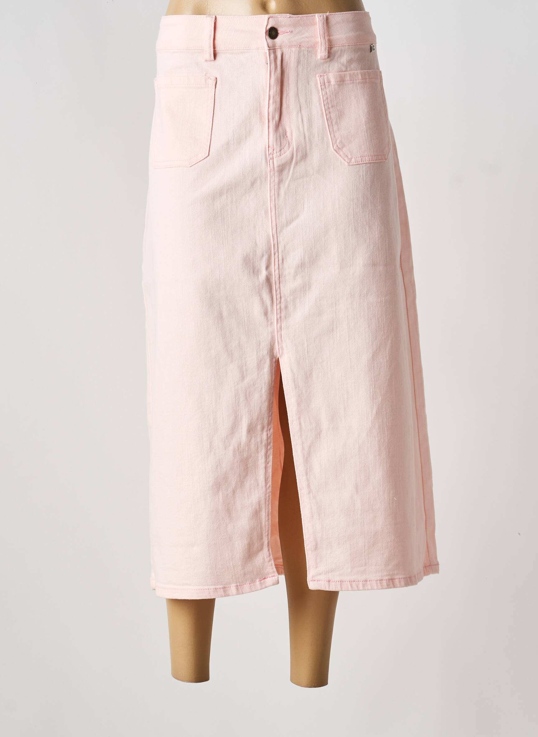 Jupe longue coupe droite rose IVY BEAU femme