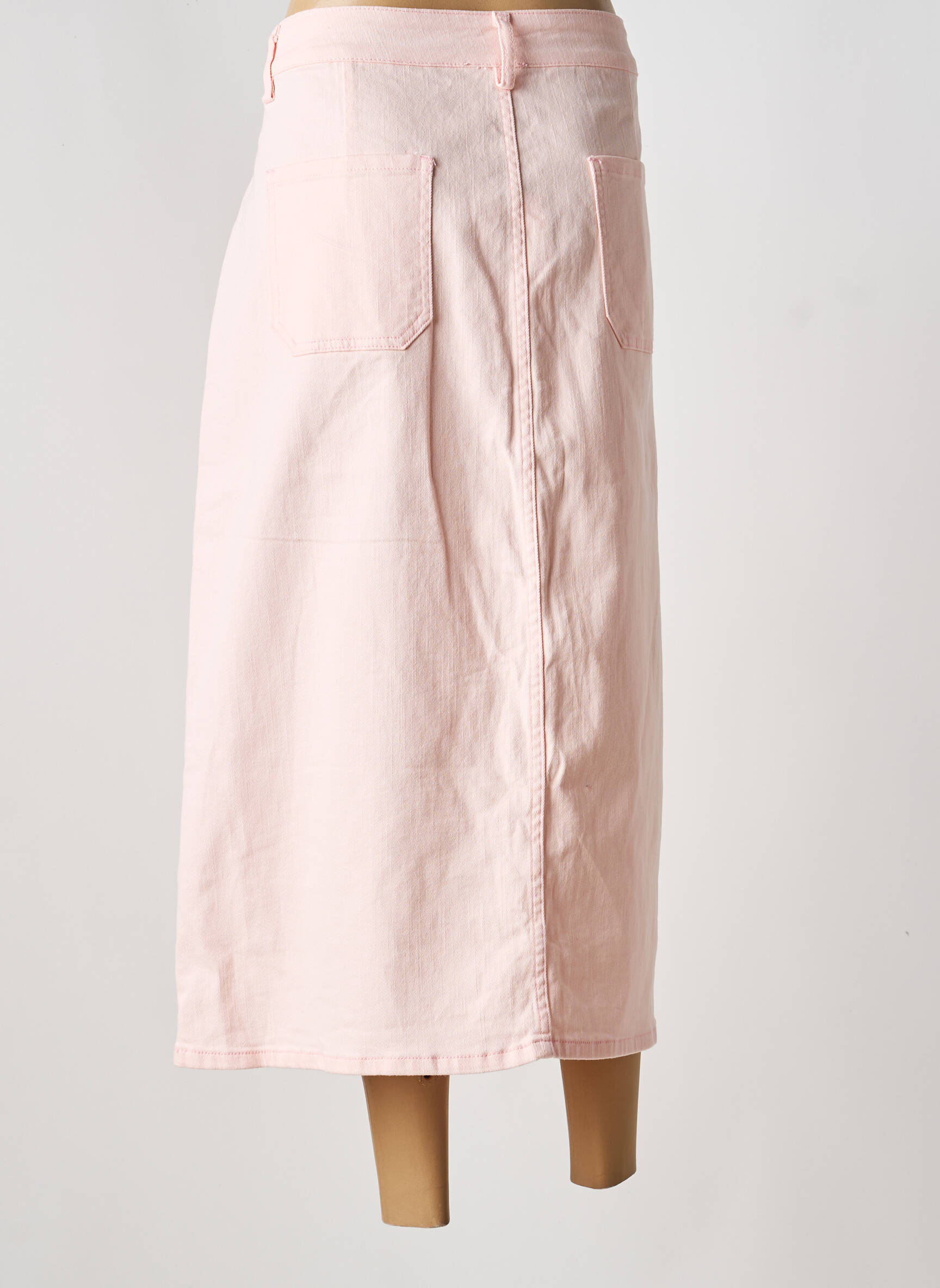 Jupe longue coupe droite rose IVY BEAU femme