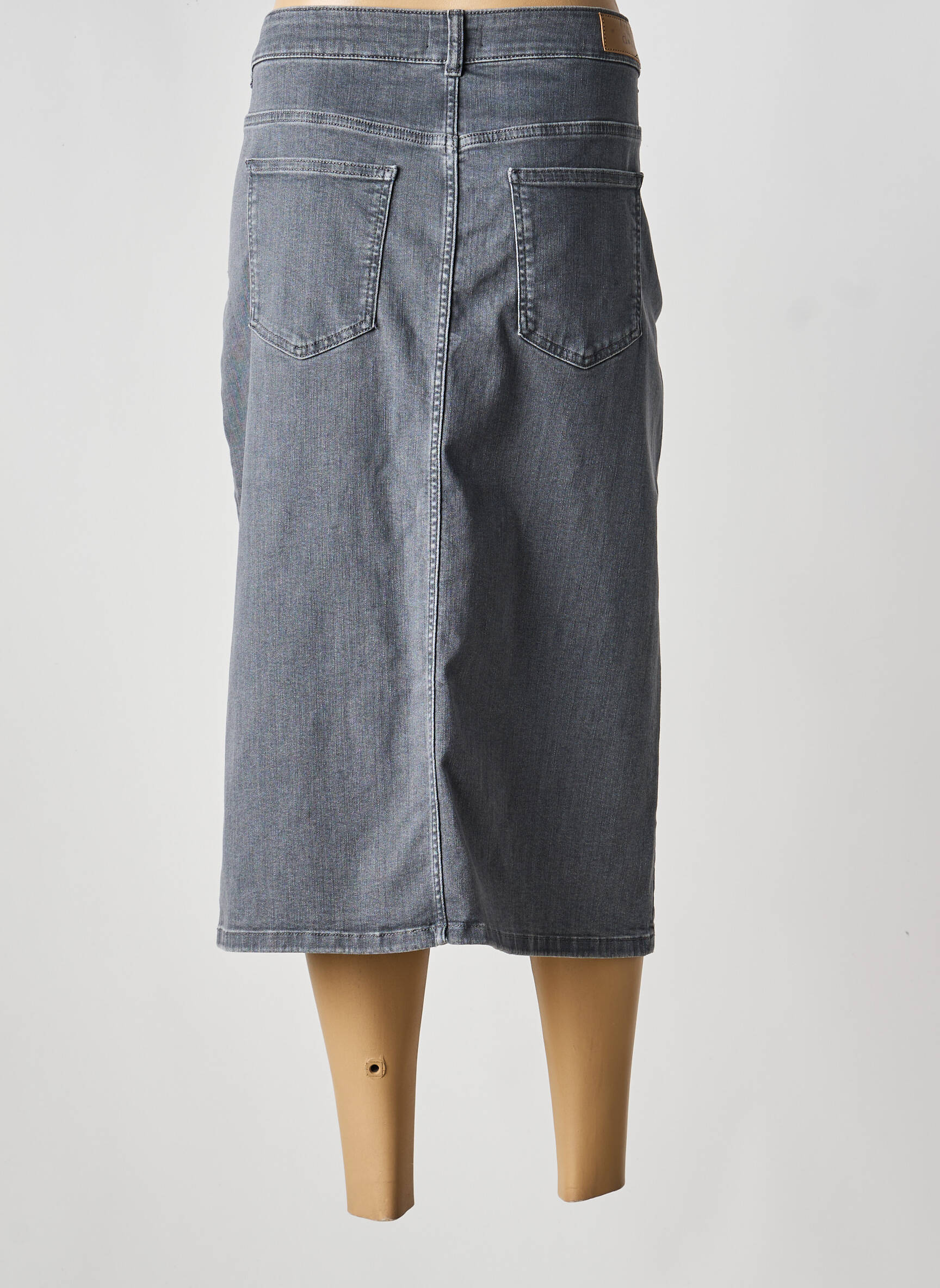 Jupe mi-longue stretch gris YEST femme