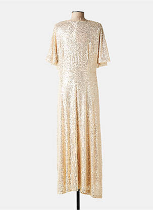 Robe longue manches courtes manches courtes or K-DESIGN femme