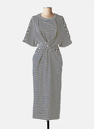 Robe longue manches courtes manches courtes bleu IVY BEAU femme